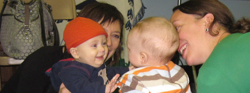 Babies and Moms interacting