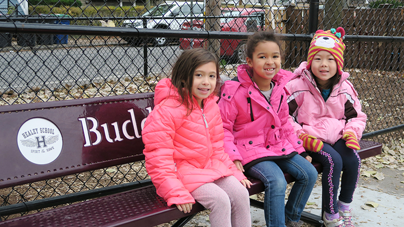students on the Buddy Bench