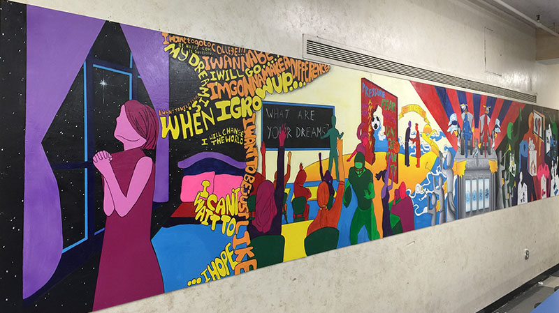 Student created cafeteria mural