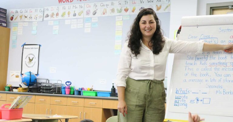 Eleanor Berke at the head of the class