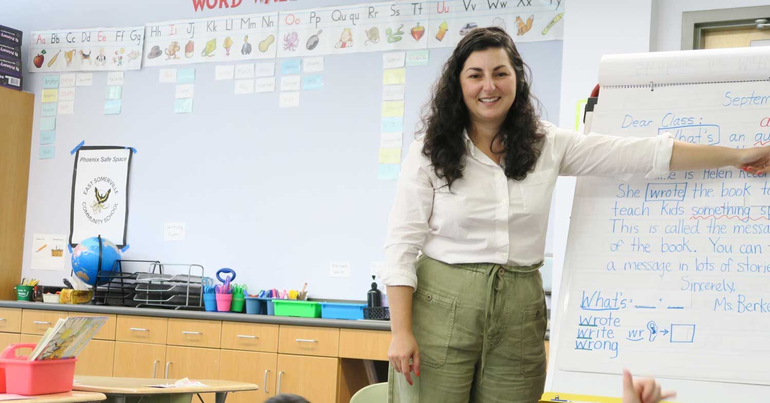 Eleanor Berke at the head of the class