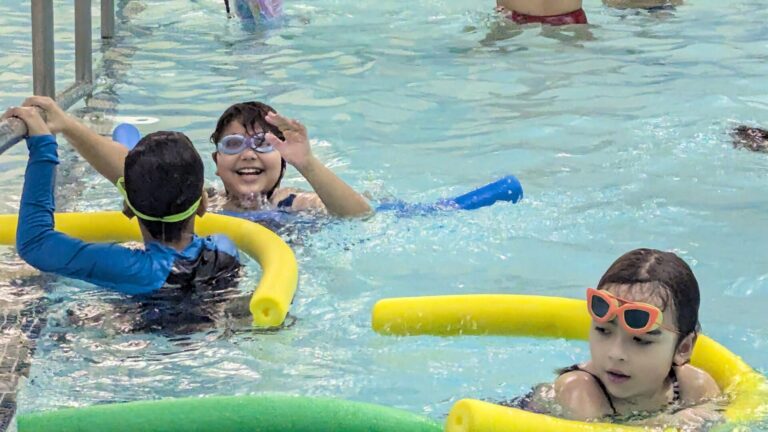 Students in pool at Kennedy