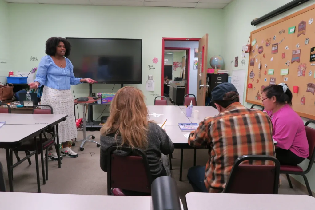 Adults sitting in a classroom